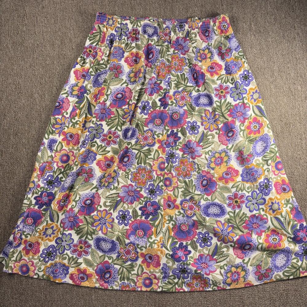 Vintage 90s Cape Cod Sportswear Women’s Skirt Floral A-line Size 14 USA Calf